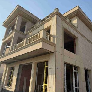 济宁 黄金麻花岗岩石材荔枝面外墙干挂效果展示