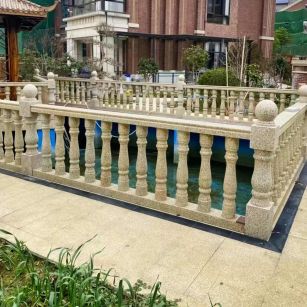 济宁黄金麻花岗岩石材栏杆，扶手，将军柱，花瓶柱