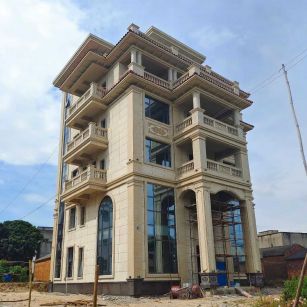 济宁 黄金麻花岗岩石材别墅外墙干挂搭配（雕花栏杆花瓶柱门楼罗马柱）