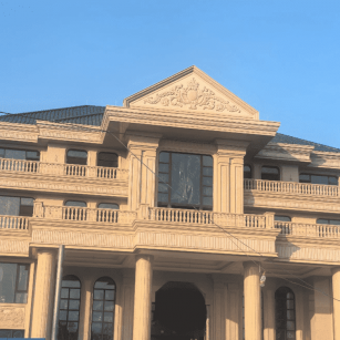 济宁黄金麻别墅外墙干挂石材效果示例