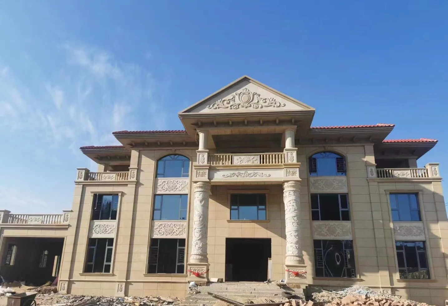 济宁 黄金麻花岗岩别墅外墙干挂