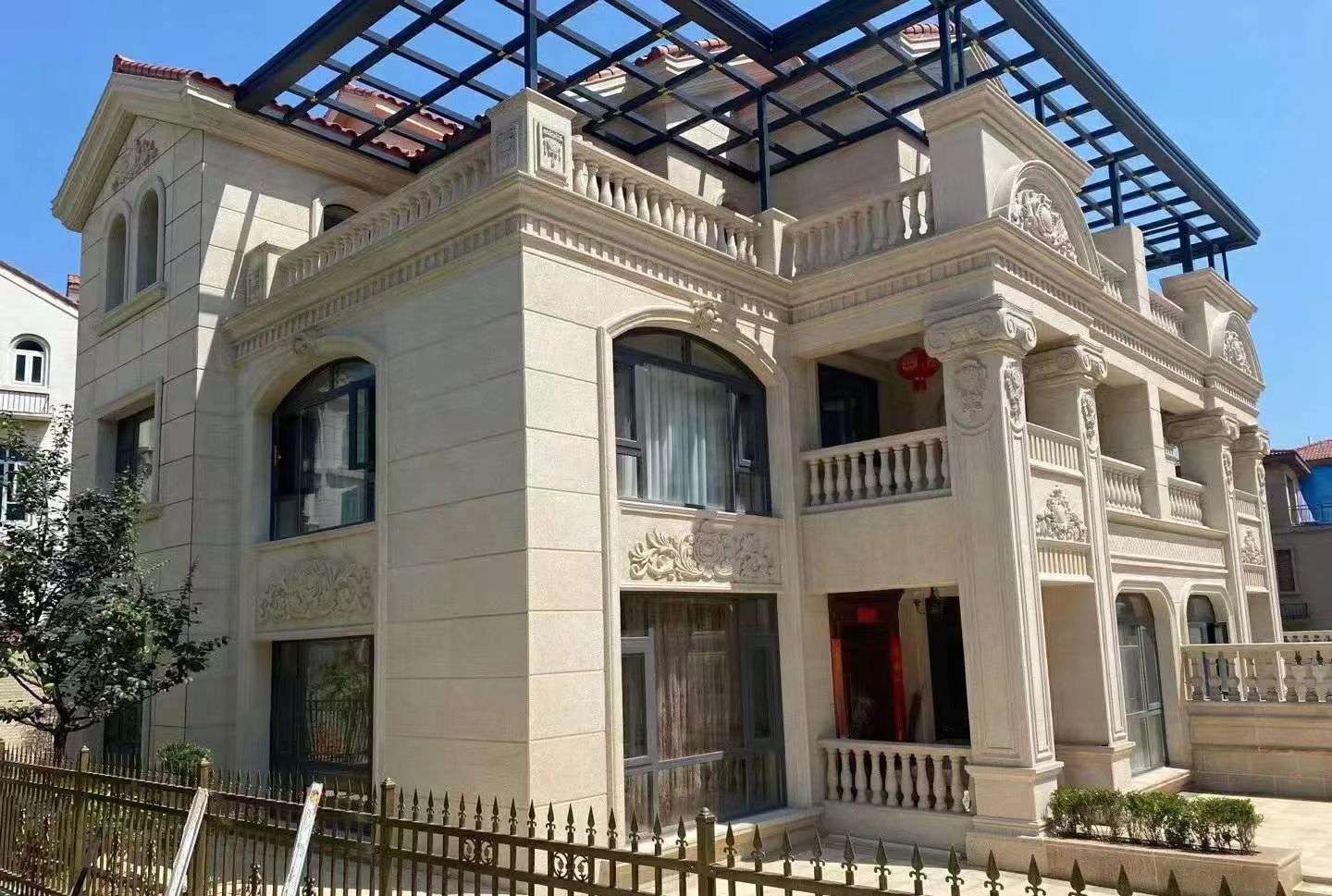 济宁 黄金麻花岗岩荔枝面别墅外墙干挂