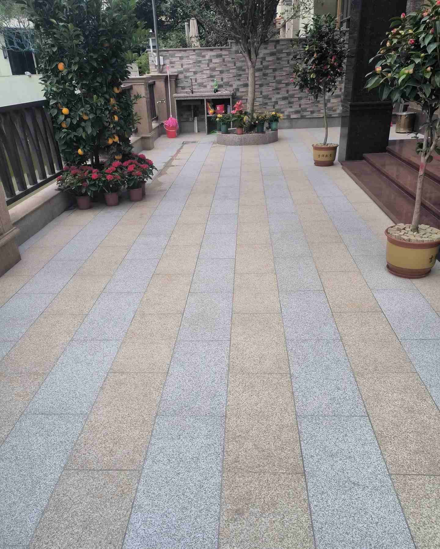 济宁 黄金麻白麻荔枝面庭院铺装展示