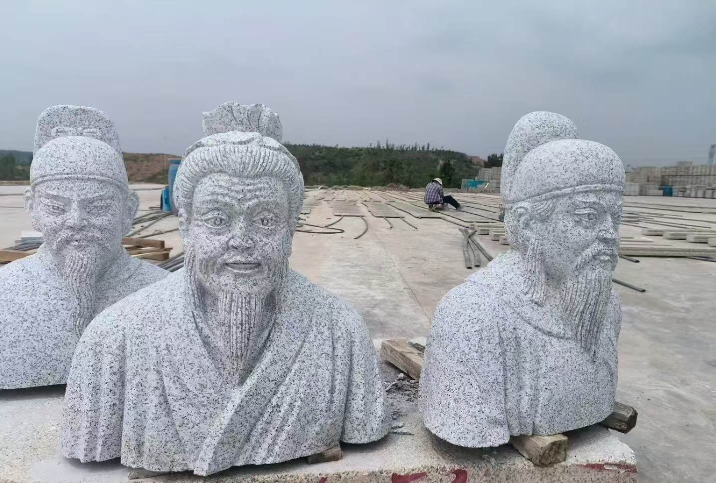 济宁 白麻花岗岩石材人物立体雕刻